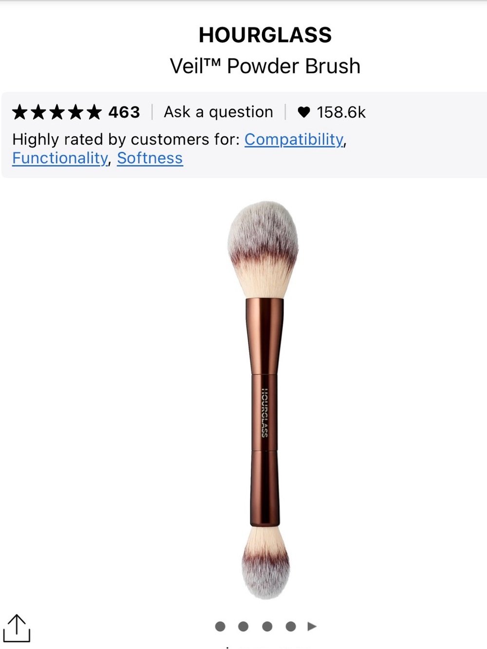 Hourglass Veil Powder Brush — Dual-Ended Powder Brush (Brown/White)